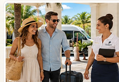 Guests arriving at their Key West property