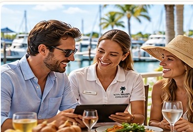 Concierge assisting guests during their stay